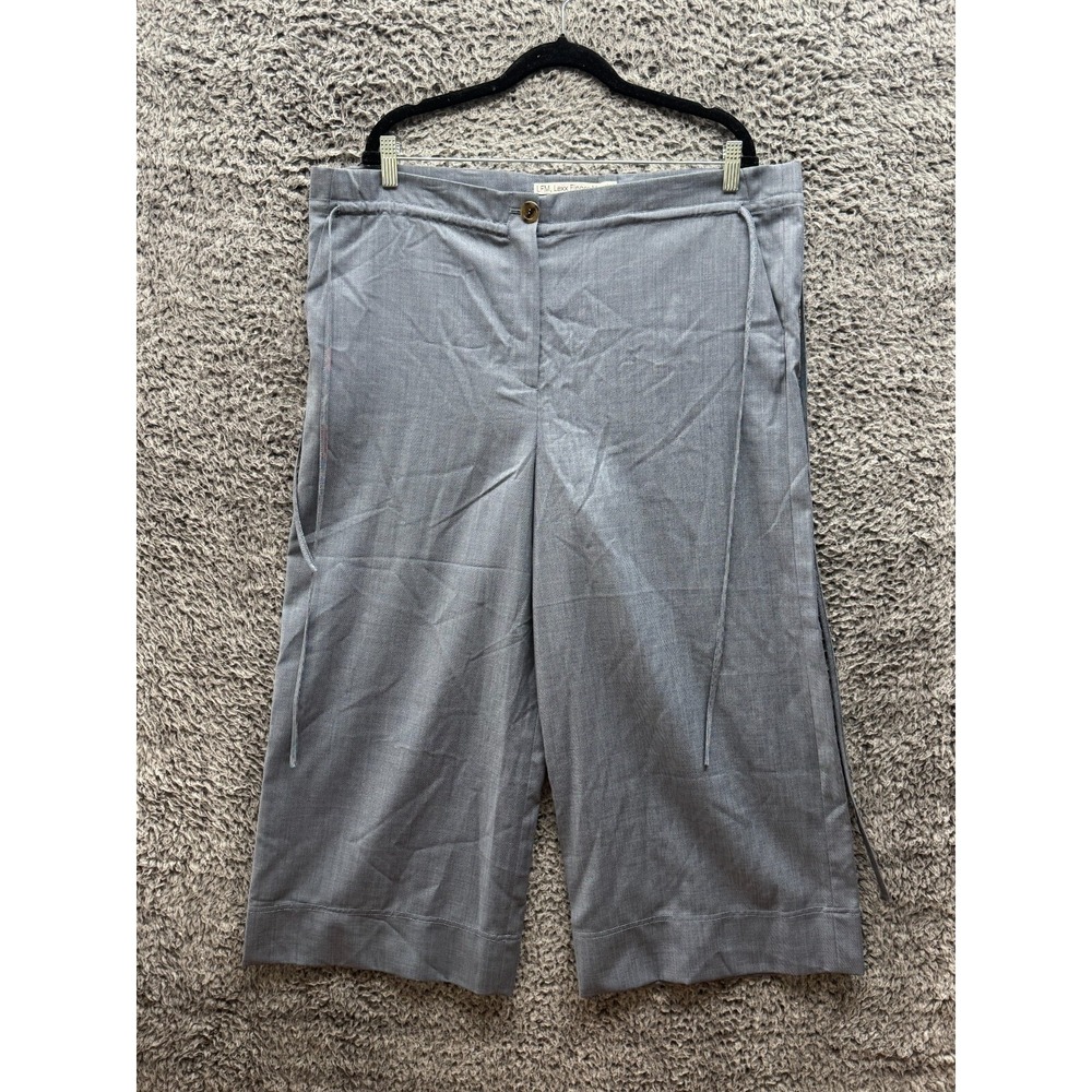 Lexx Finger Marche Cropped Gray Minimalist‎ Draw Strings Wide Leg Pants Size 0